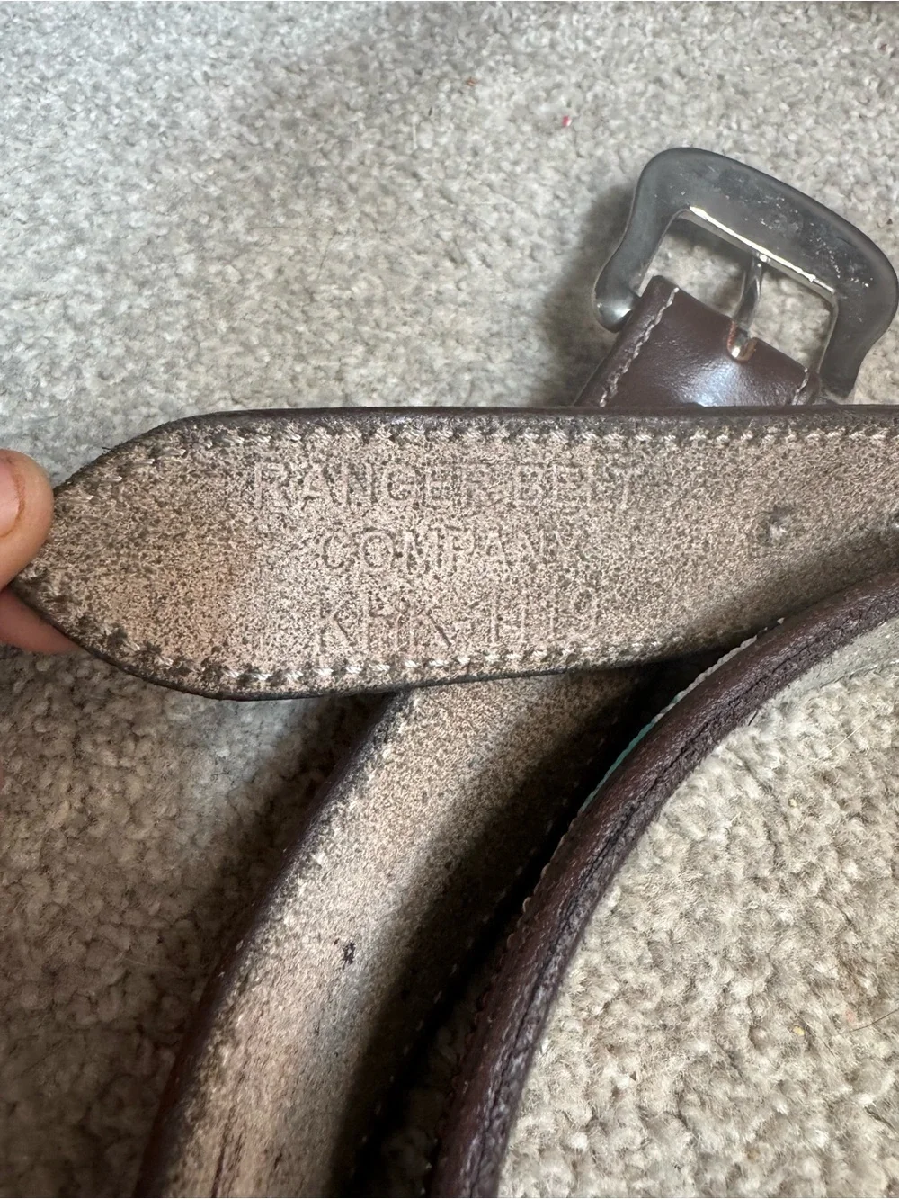 Brown Leather Western Beaded Men’s Belt - Turquoise Accent